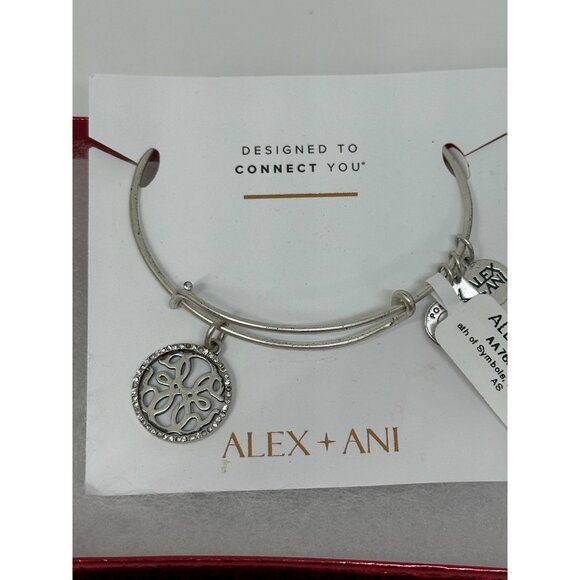 Alex and Ani Path of Life Charm Bangle Bracelet Silver Tone Positive Energy READ - Picture 5 of 8